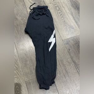 Aviator Nation charcoal grey sweatpants lightning bolt~Size Medium